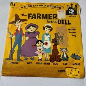 Vintage 1962 Farmer In The Dell 45 RPM Vinyl Record LG-746 Disneyland Little Gem